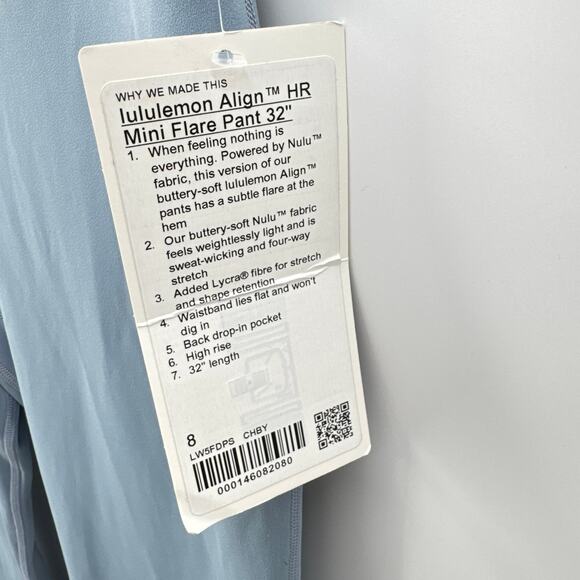 NWT lululemon Women's Blue Align High-Rise Mini-Flare Leggings Size 8 - Picture 6 of 10